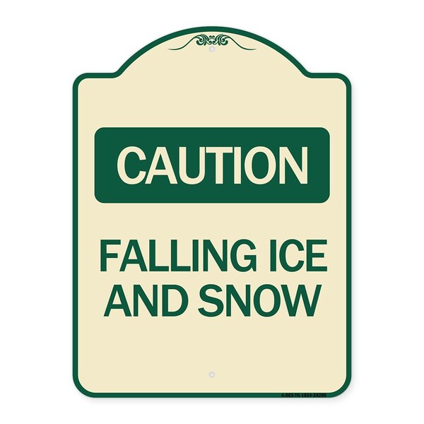 Caution Falling Ice and Snow Heavy-Gauge Aluminum Architectural Sign, 24" x 18", TG-1824-24286